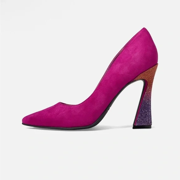 Woman's Nine West | Elegant Tunips Fuchsia Heels/Pumps Size 9M - Picture 3 of 14